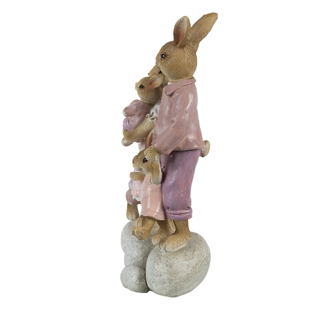 Beeld Konijn 11x6x18 cm Roze beige polyresin