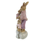 Beeld Konijn 11x6x18 cm Roze beige polyresin