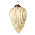 Kerstbal Ø 7 cm Wit Geel Glas Kerstdecoratie