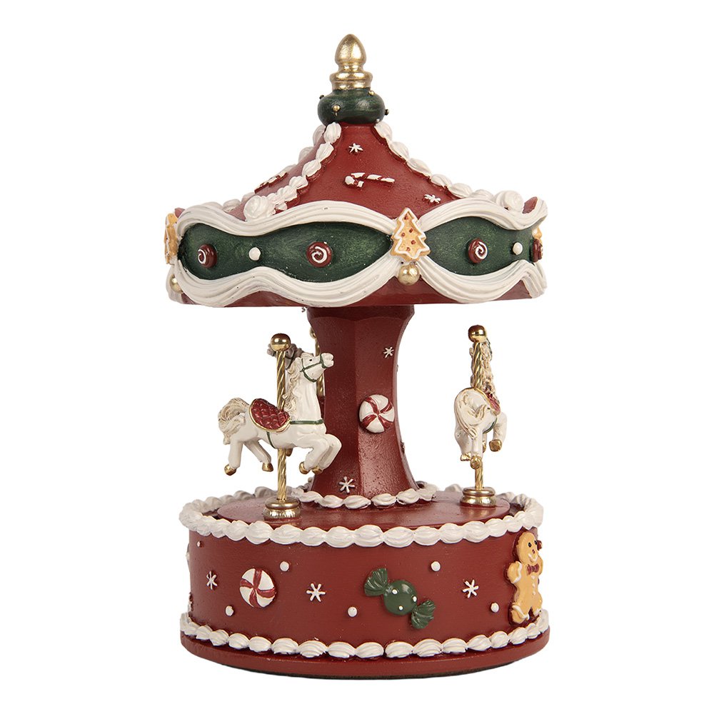 Muziekdoos Draaimolen Ø 12x19 cm Rood Kunststof