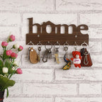 Houten Sleutelhouder – 7 Haken – 29x13,5x0,4 cm (Bruin)