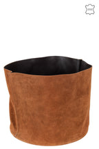 J-Line opbergmand Rond - leder/textiel - cognac