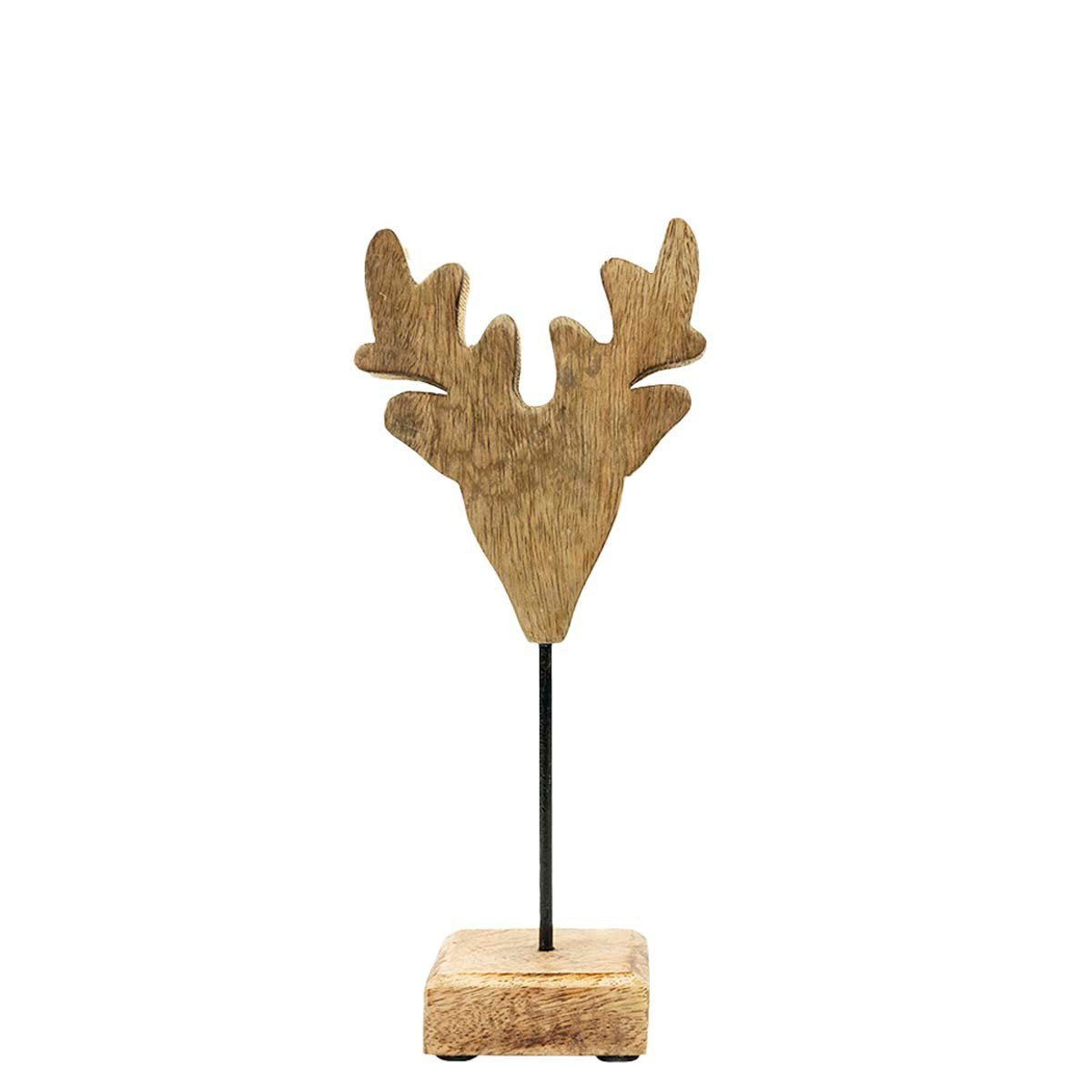 Staand hert mango hout h26 d11x7cm
