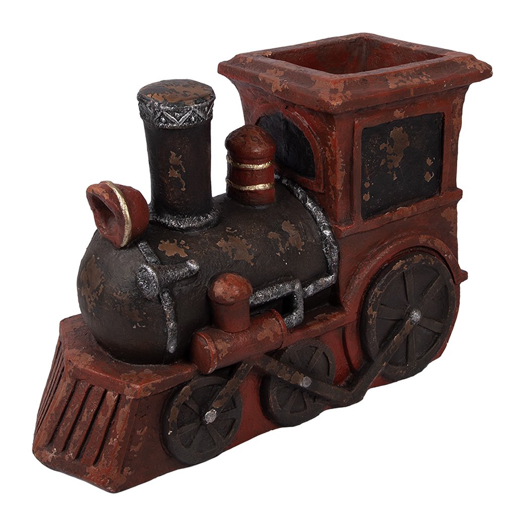 Decoratie Beeld Trein 70x30x50 cm Rood Keramisch materiaal