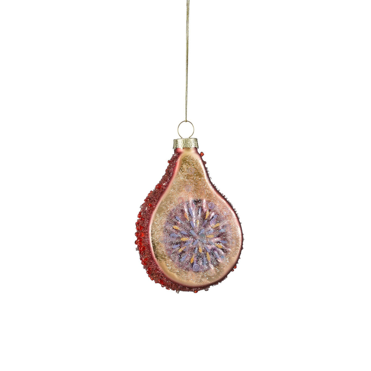 Ornament vijg glas d.paars