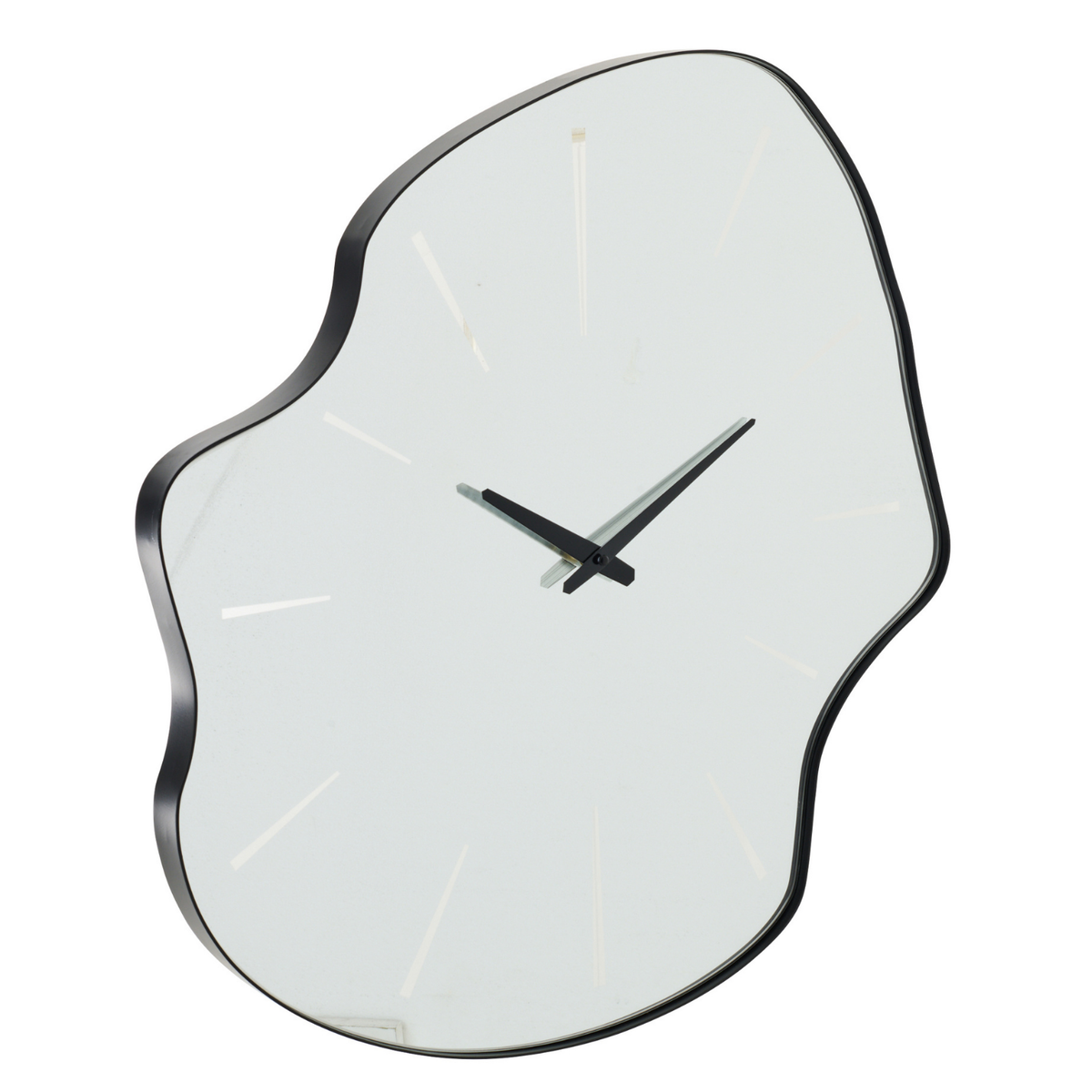 J-Line klok Onregelmatig - glas - zwart