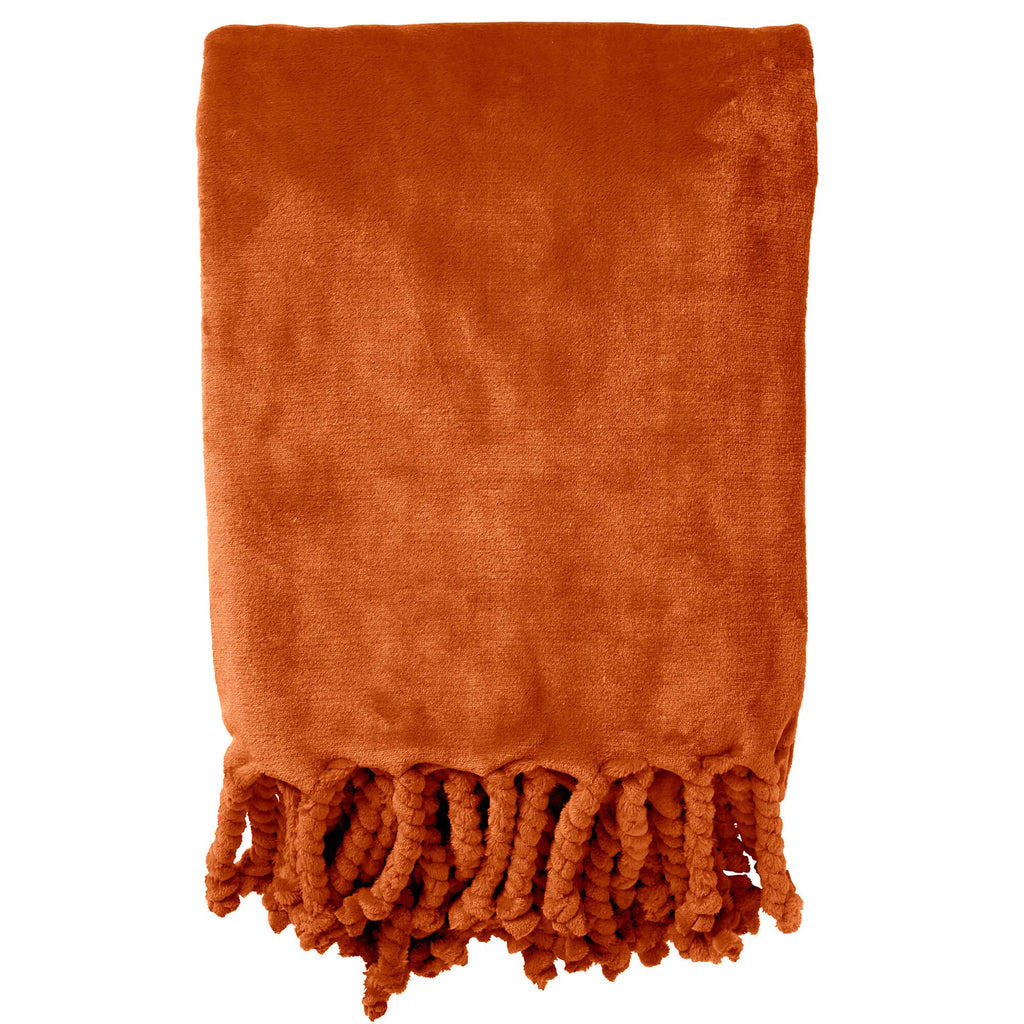 Dutch Decor Florijn - Plaid Fleece 150x200 cm - Potters Clay - oranje