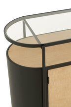 J-Line kast Ovy - ijzer - naturel/zwart