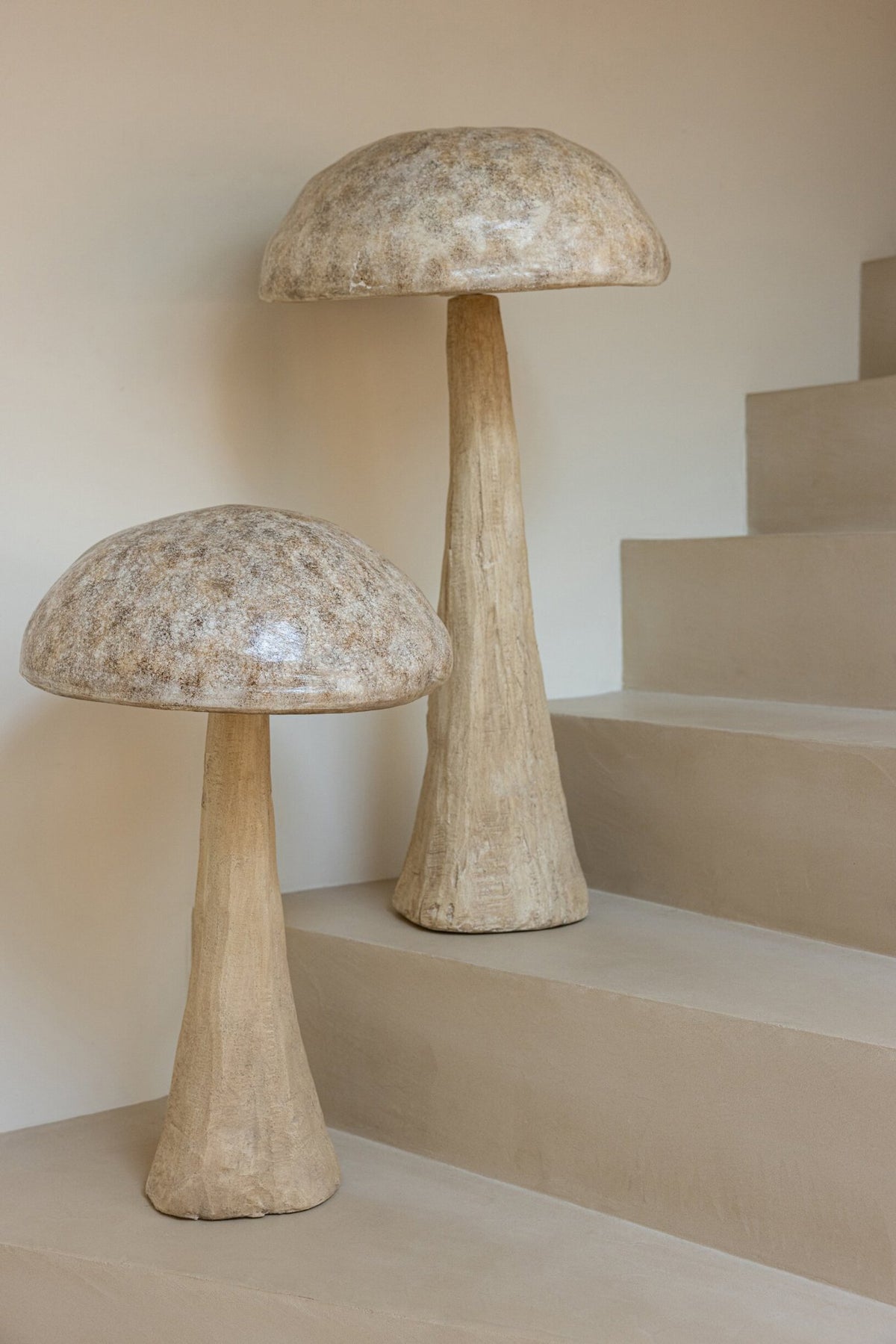 J-Line decoratie Paddenstoel - magnesium - beige - large