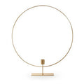 Metalen ring met kaarshouder op voet 'ring' goud h45 d40 cm