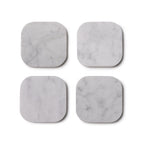 Onderzetter marmer - organisch - wit set van 4 stuks - 10x10x1cm