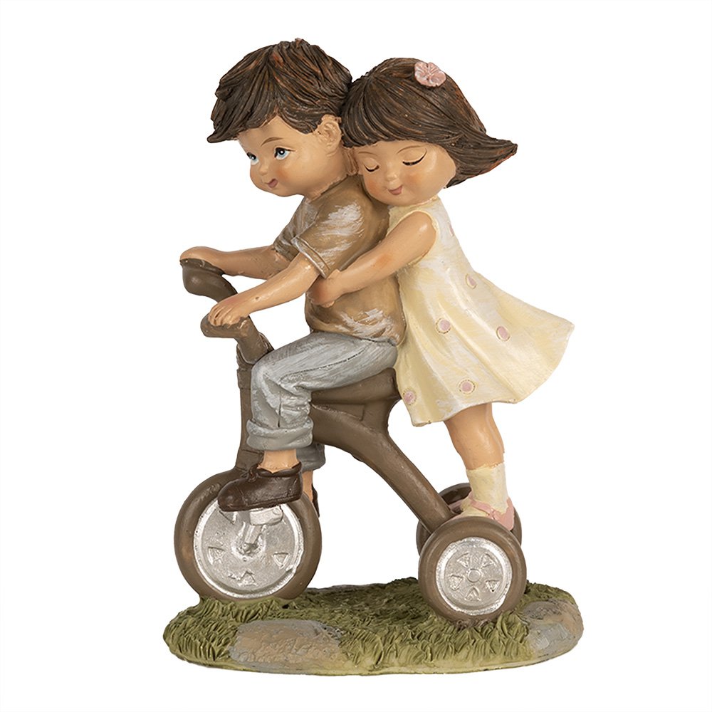 Beeld Kinderen 14 cm Bruin Polyresin