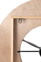 J-Line klok Sodi - hout - naturel/zwart - Ø 60 cm