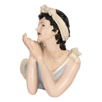 Decoratie Beeld Vrouw 26x12x9 cm Beige Kunststof
