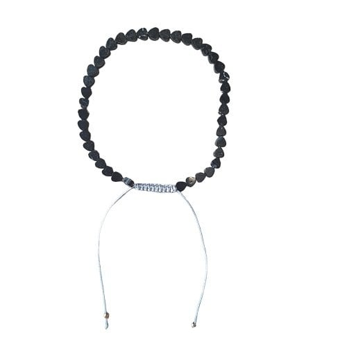 Dames armband Onyx 4 mm hartjes