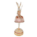 Beeld Konijn 11x11x35 cm Roze Beige Polyresin