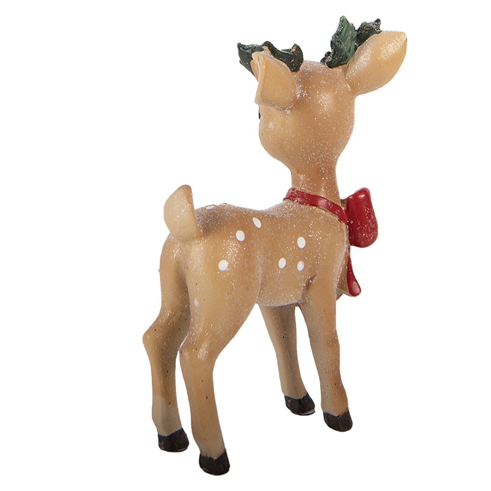 Kerstdecoratie Beeld Hert 9x5x14 cm Bruin Kunststof
