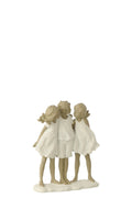 J-Line decoratie Kinderen Zussen + Broer - polyresin - wit/grijs