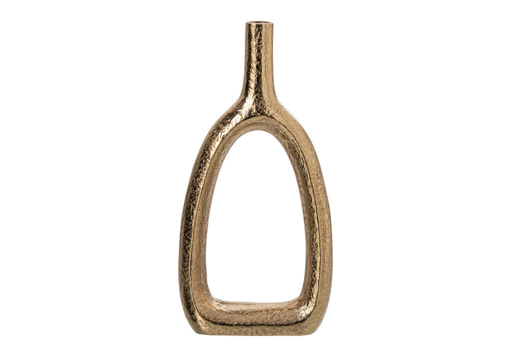 J-Line Solifleurvaas - aluminium - goud - large