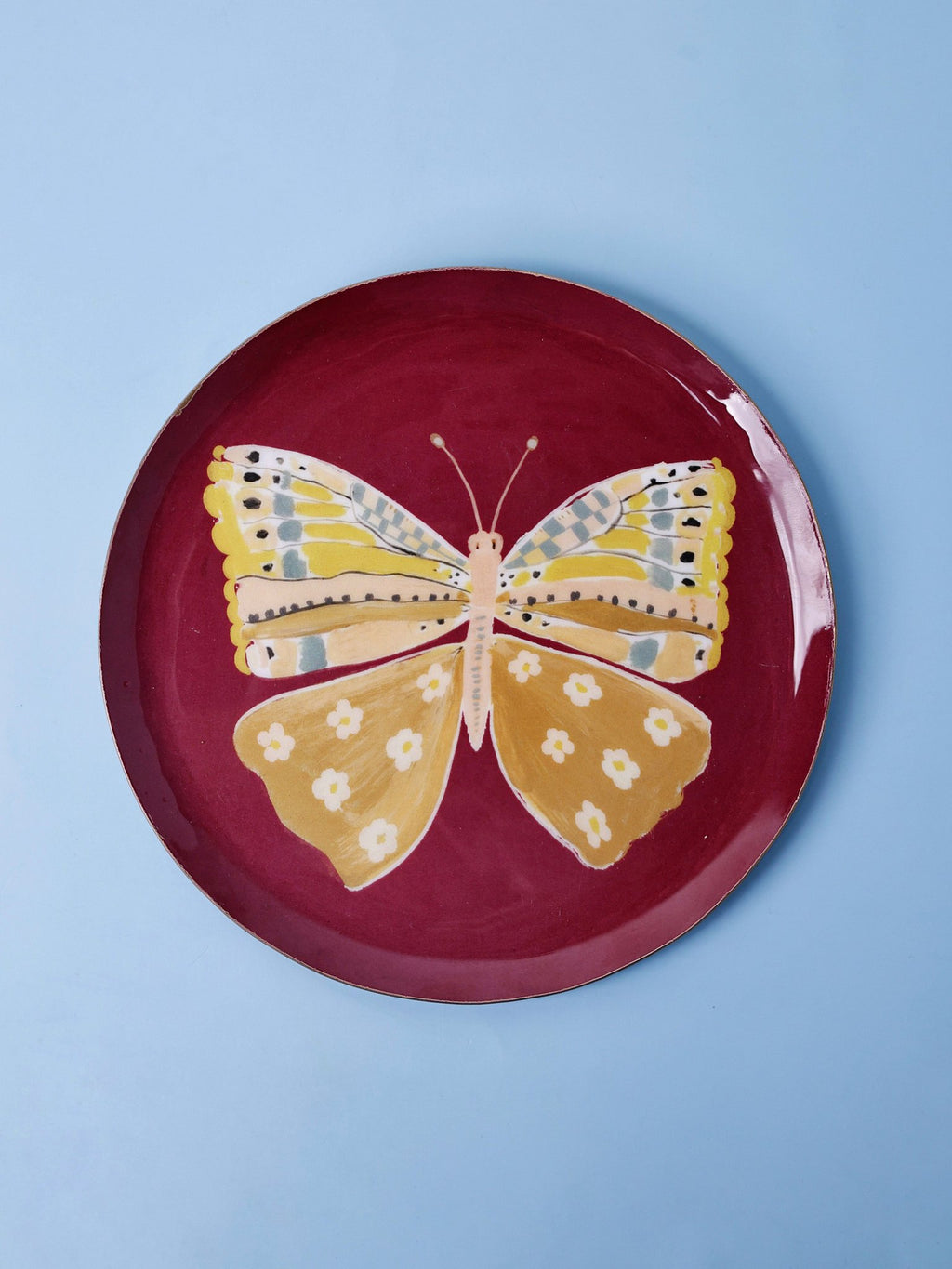 Butterfly Bloom metalen wandborden - Set van 3