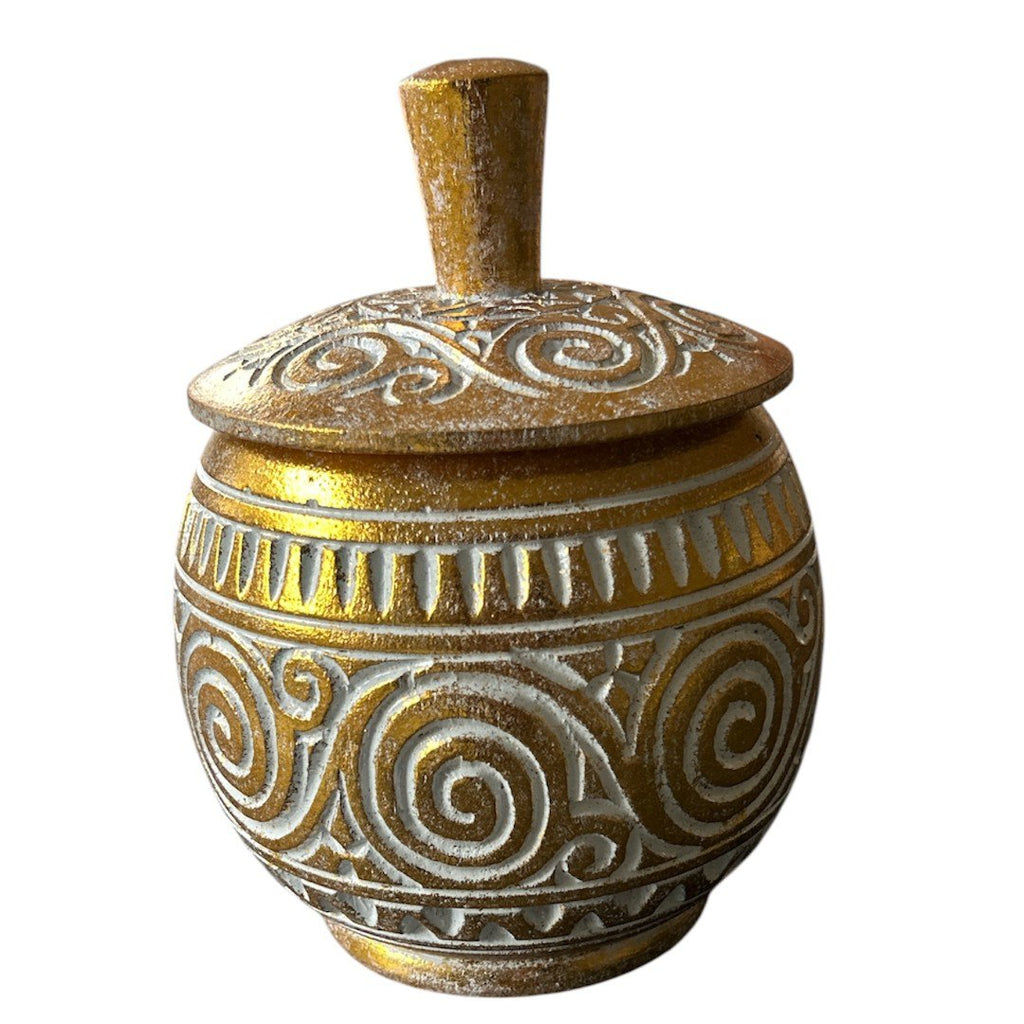 Houten pot met deksel