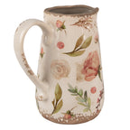Decoratie Kan 17x12x18 cm Beige Roze Keramiek Bloemen Schenkkan