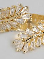 Vingerring met stenen studs – verstelbare ring – goudkleurig, steen – enkele eenheid