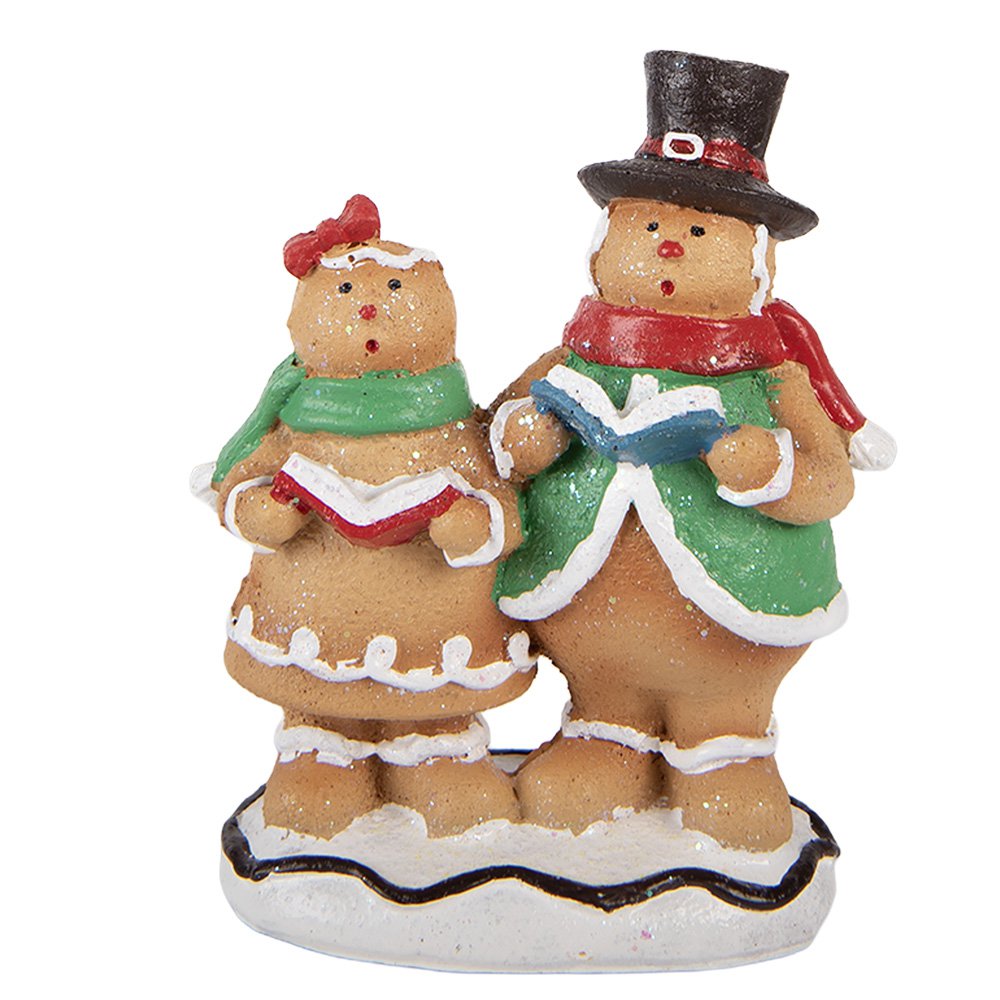 Kerstdecoratie Beeld Gingerbread man 10x6x13 cm Bruin Kunststof