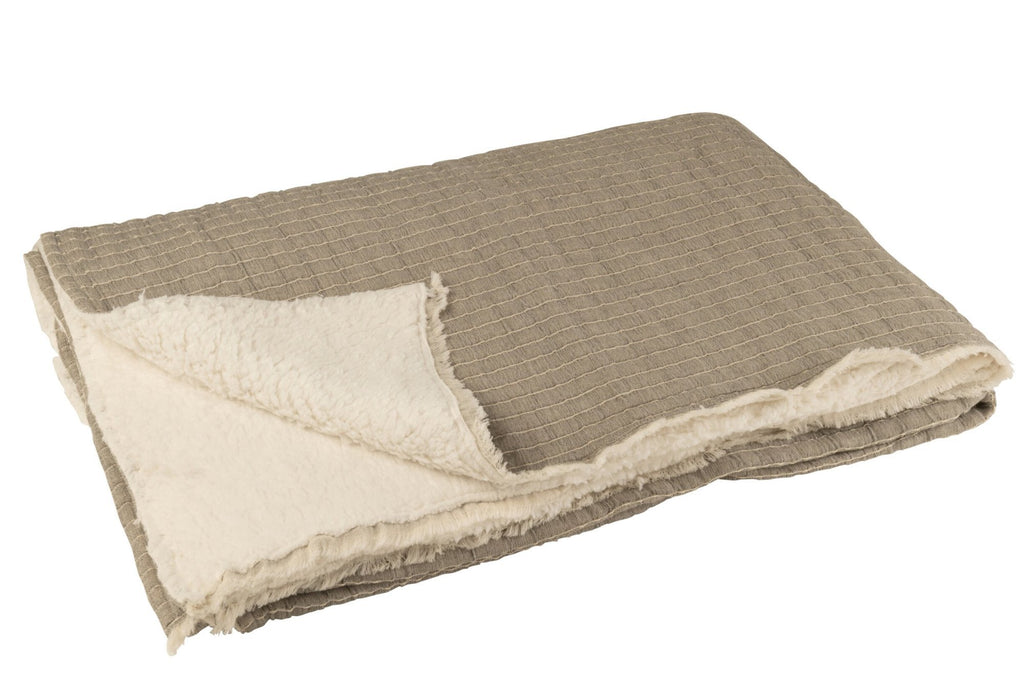 J-Line Plaid Strepen Stiksel Katoen/Polyester Grijs