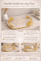 Luxe dienblad met marmeren afwerking - elegante gouden accenten