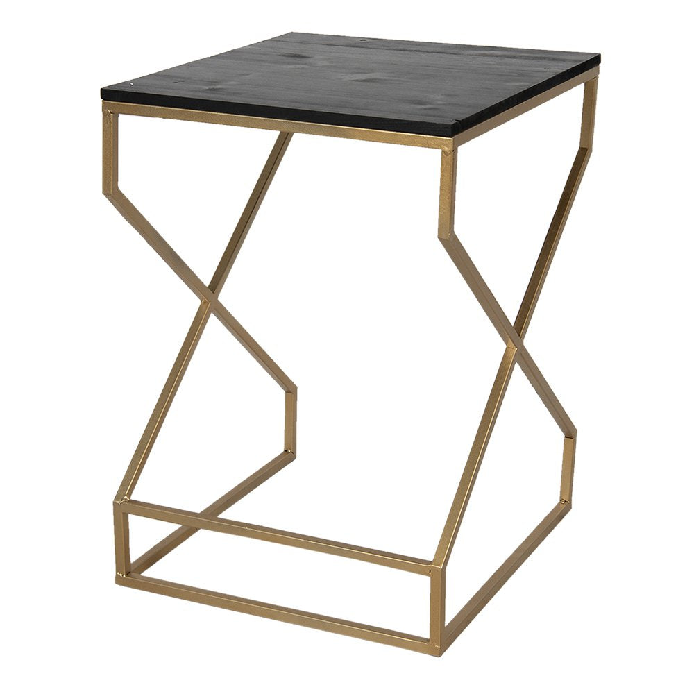 Bijzettafel 40x40x55 cm Goudtligig ijzer plantentafel