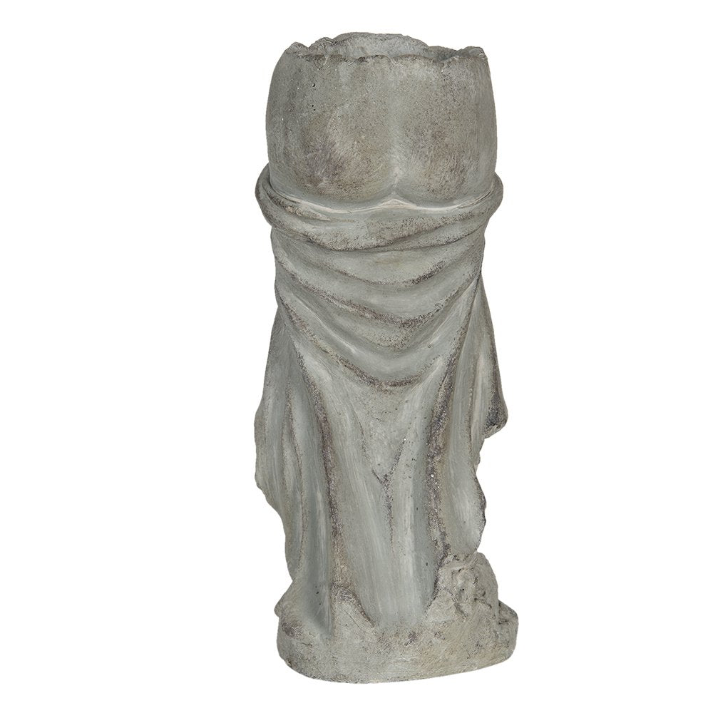 Bloempot 13x13x29 cm Grijs Steen Bloempot Binnen