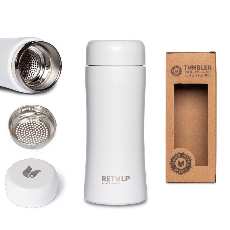 Tumbler Insulated double wall mug White 300 ml