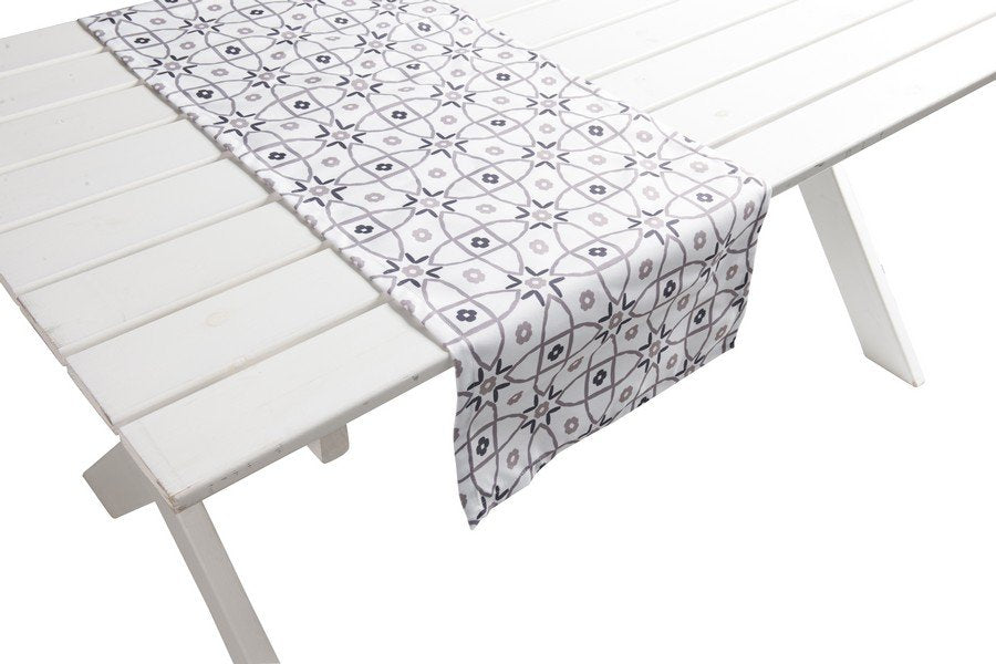 Mila Outdoor Tafelloper taupe/grijs 42x145cm