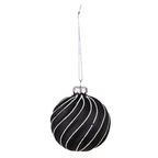 Kerstbal Set van 4 Ø 8 cm Zwart Grijs Glas Kerstdecoratie