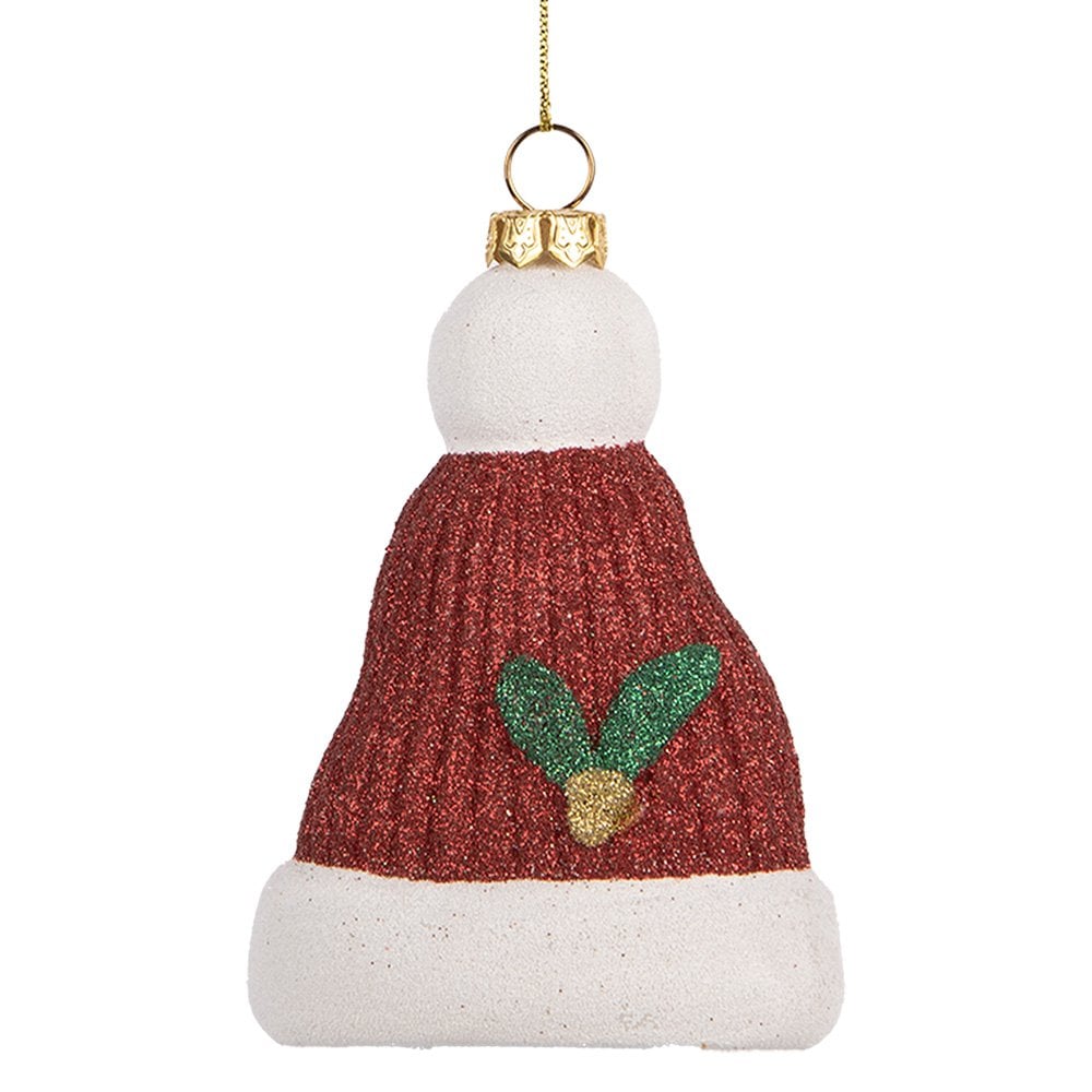 Kersthanger Kerstmuts 7x4x10 cm Rood Wit Kunststof