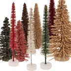 Kerstdecoratie Beeld Kerstboom Ø 14x25 cm Roze Hout