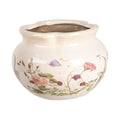 Bloempot Ø 17x12 cm Beige Roze Keramiek Rozen Bloempot Binnen
