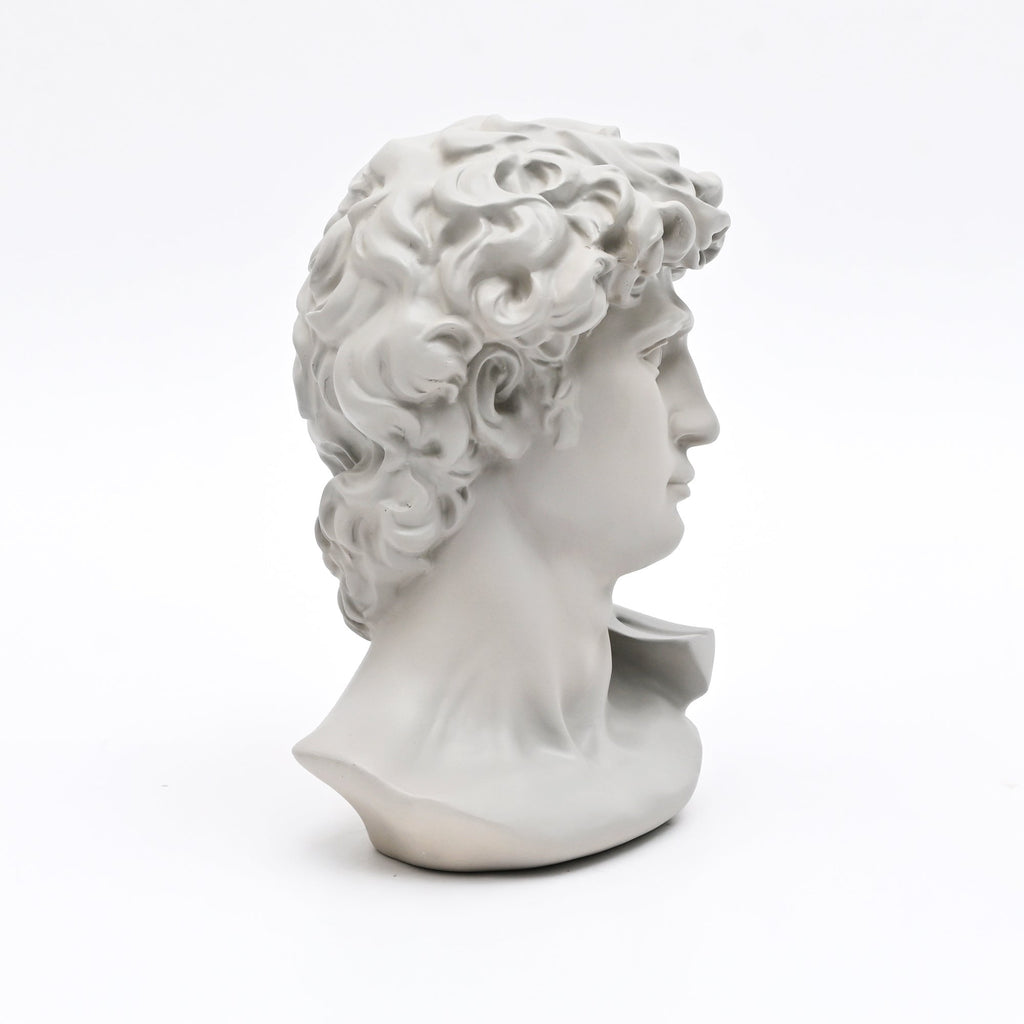 Witte David Bust Sculpture Michelangelo Geïnspireerd Klassiek Standbeeld voor Home Decor