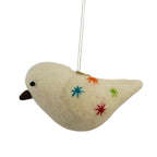 Luna-Leena vogel hangend ornament - veelkleurige sterren - wol - handgemaakt in Nepal