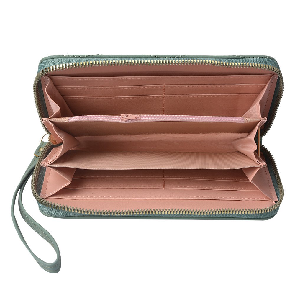 Portemonnee 19x10 cm Groen Kunstleer