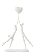 J-Line Koppel Staand Hart Ballon Poly Wit