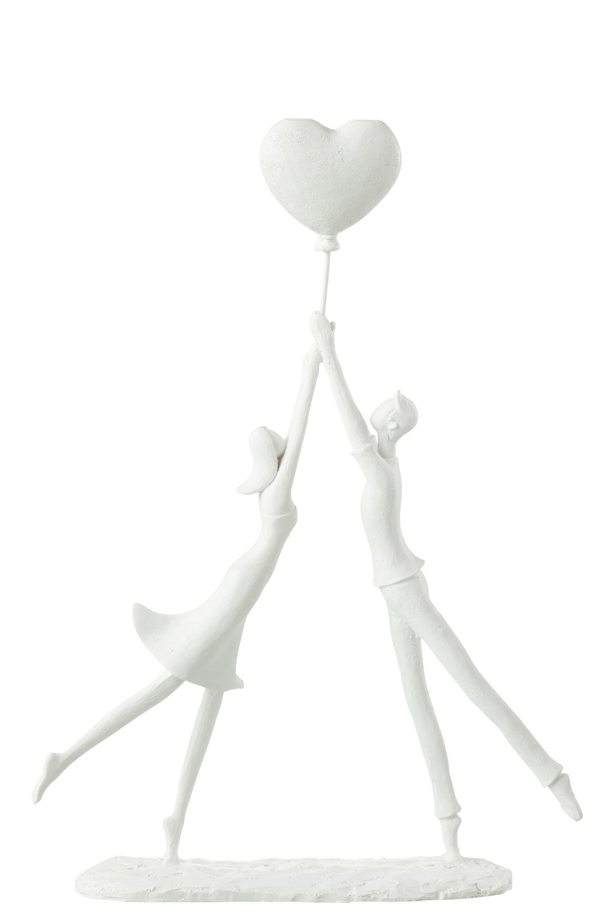 J-Line Koppel Staand Hart Ballon Poly Wit