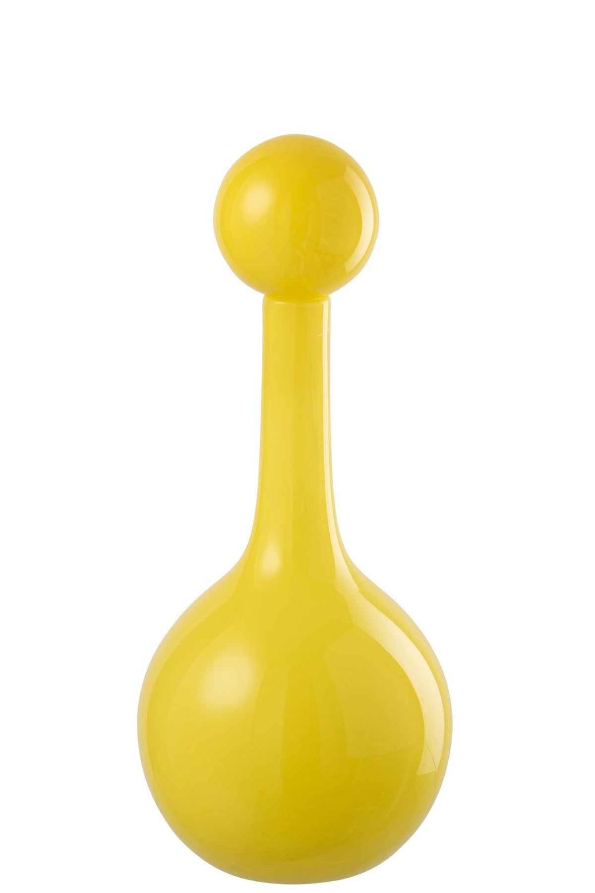 J-Line decoratie Fles Ubi - glas - geel - S