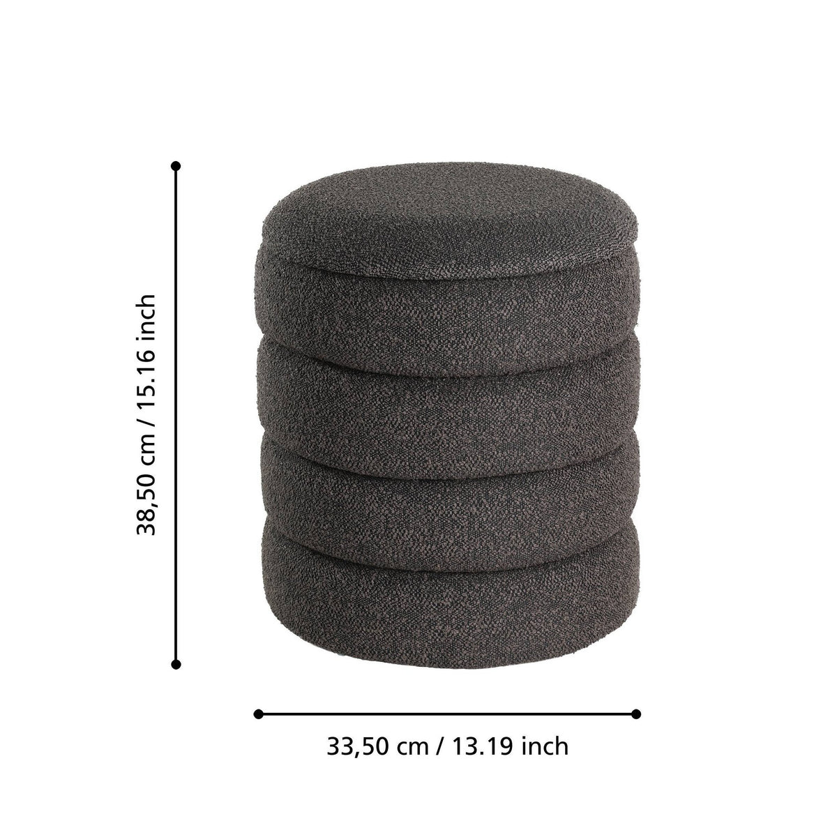Hocker Ampahaka Zwart 40x44,5cm