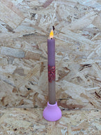 LED Dip Dye kaars Chestnut/LichtBruin, glitter roze, nr. 105