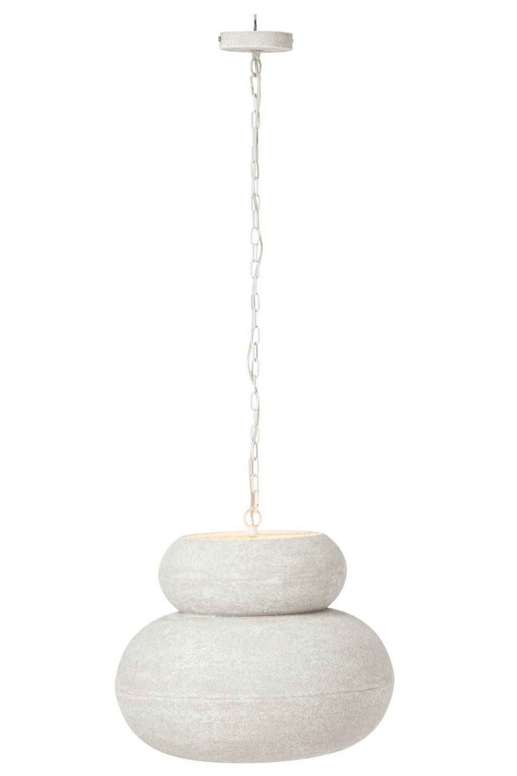 J-Line Ronde plafondlamp - ijzer - wit - large
