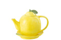 J-Line Theepot+Dienblad Limoen Dolomiet Geel