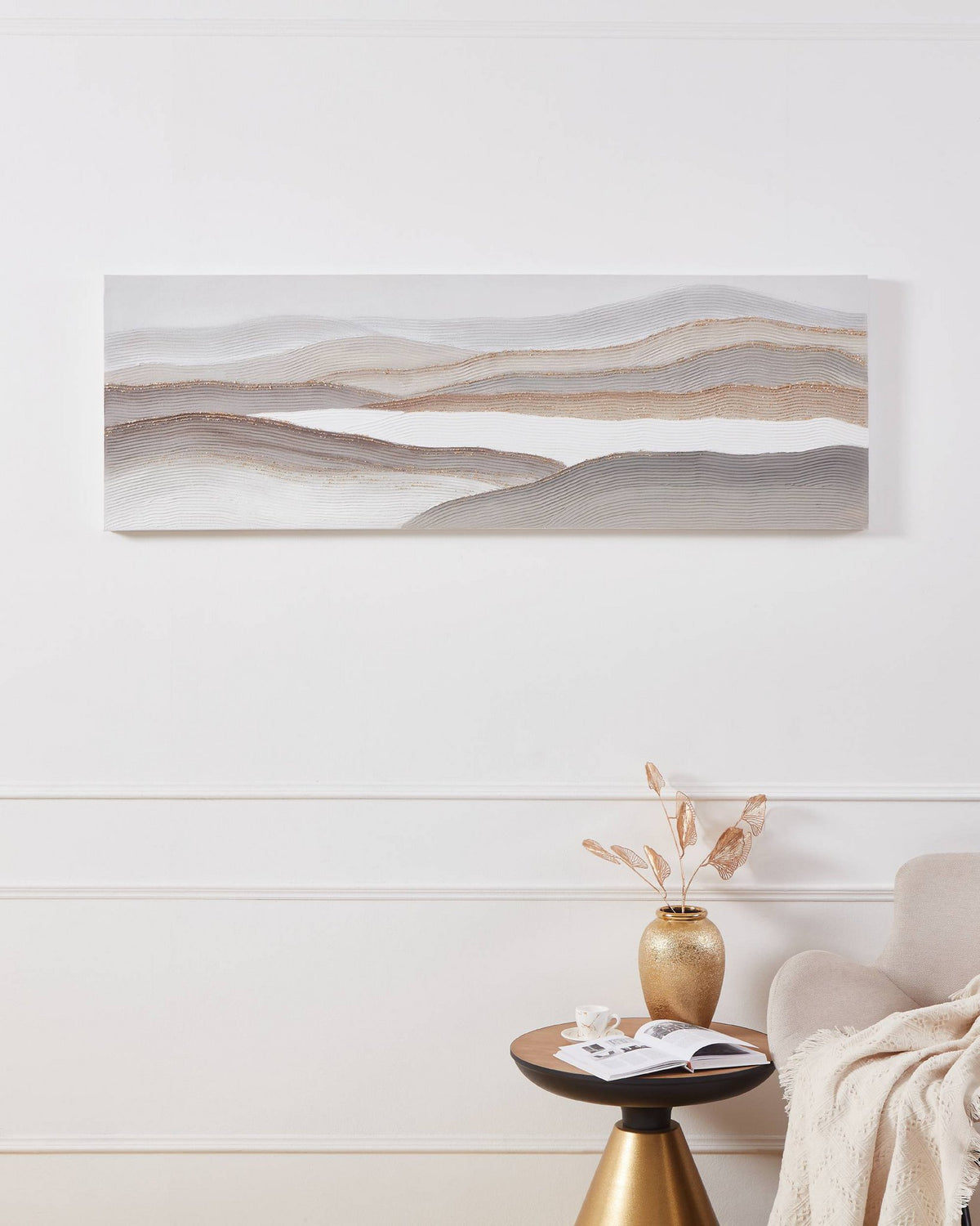 Schilderij Nambu Wit 150x50 cm