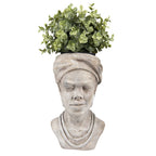 Bloempot 17x16x27 cm Beige Steen plantenpot